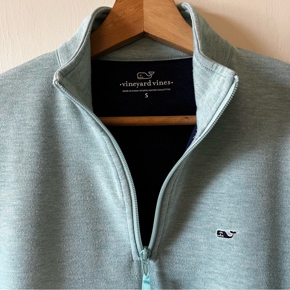 Vineyard Vines Seafoam Green Quarter Zip Sweatshirt, Size S - Picture 5 of 10